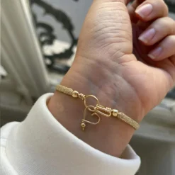 Padam Padam Bracelet cordon paillette Amour goldfilled jaune (personnalisable)