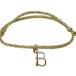Online Bracelet cordon paillette Majuscule goldfilled jaune (personnalisable) Enfant Bracelet Bébé / Enfant