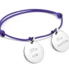 Bracelet cordon médaille (argent 925°) Bracelet Maman