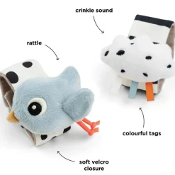 Done by Deer Bracelet hochet lot de 2 Happy clouds Bleu