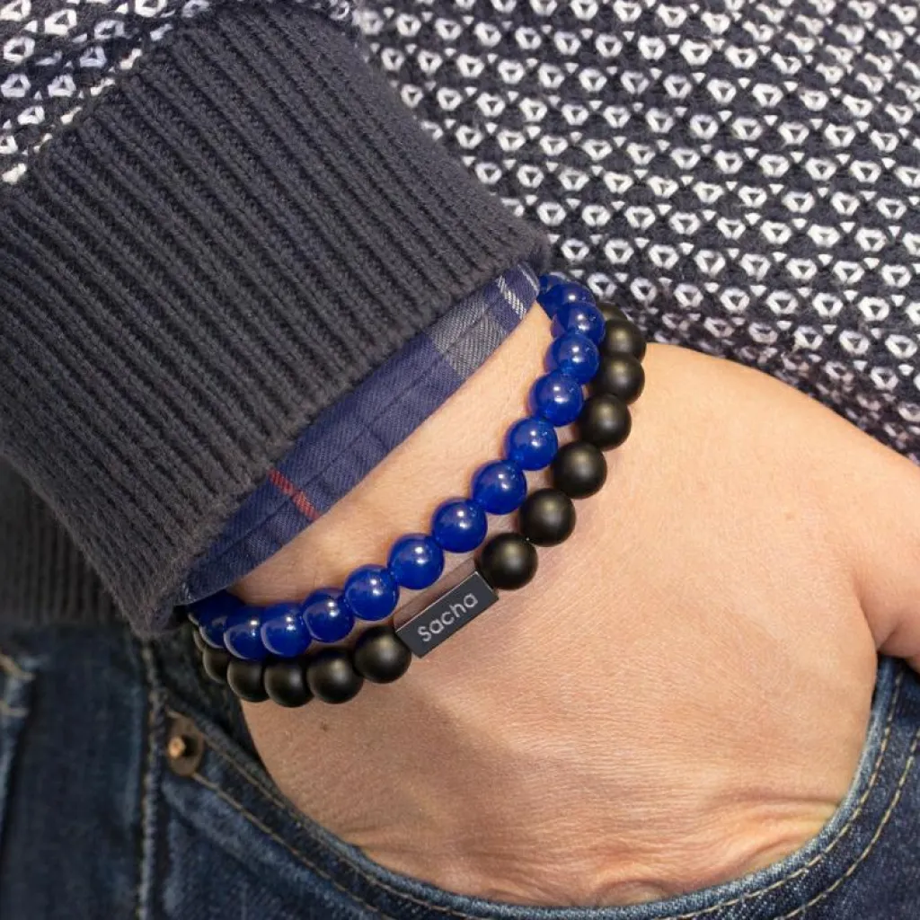 Online Bracelet papa perles mates personnalisable (acier) Cadeaux Papa