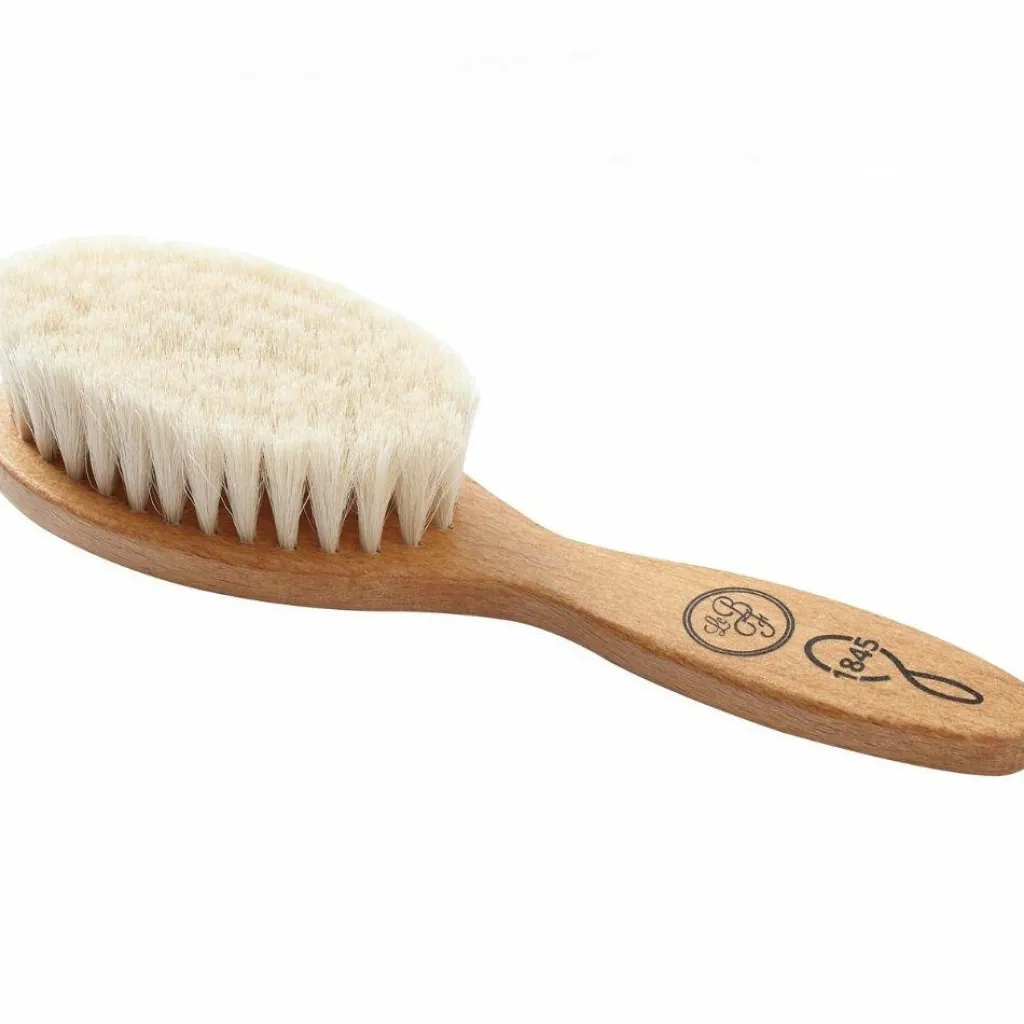 Brosse à cheveux bébé en hêtre rouge et soie de chèvre Peigne Et Brosse