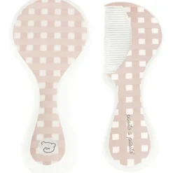 Discount Brosse et peigne carrés Vichy rose Peigne Et Brosse