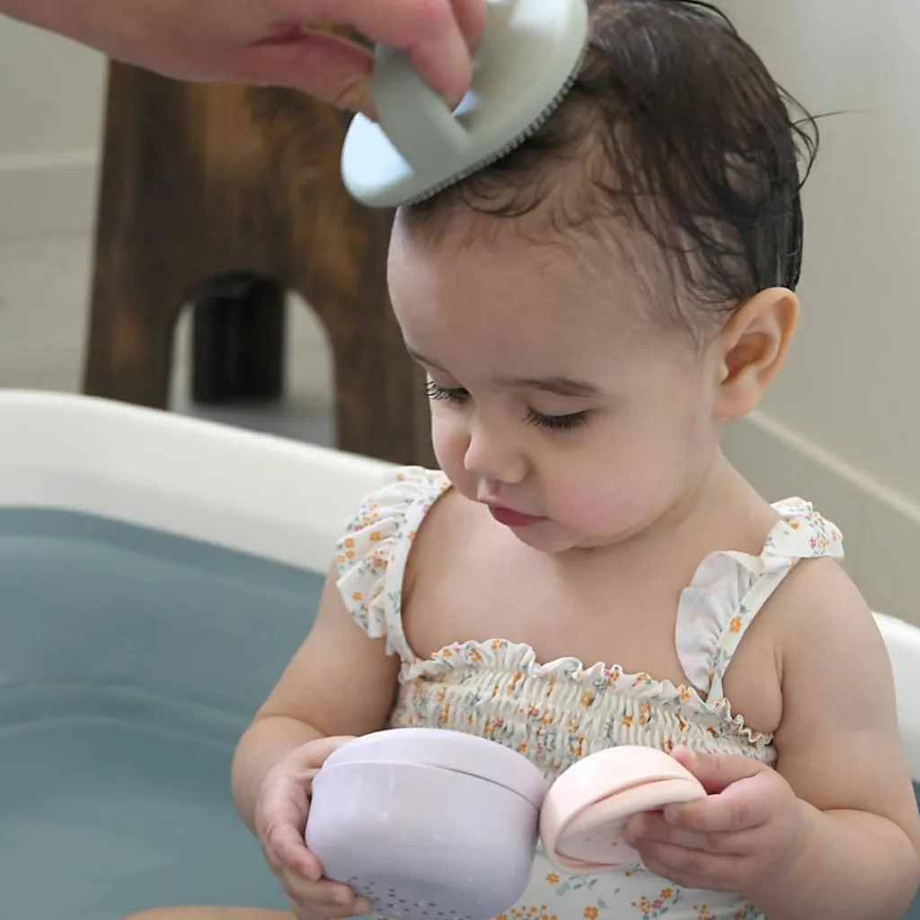 Outlet Brosse pour croûtes de lait en silicone Vert de gris Peigne Et Brosse