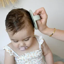 Outlet Brosse pour croûtes de lait en silicone Vert de gris Peigne Et Brosse