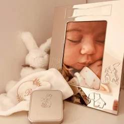 Cadre de naissance métal argenté Kassandra (personnalisable) Cadre Photos Bébé