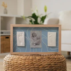 New Cadre photo 2 empreintes Blue Abstrait Kit Empreintes