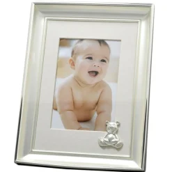 Best Cadre photo biseauté Ours (métal argenté) Cadre Photos Bébé