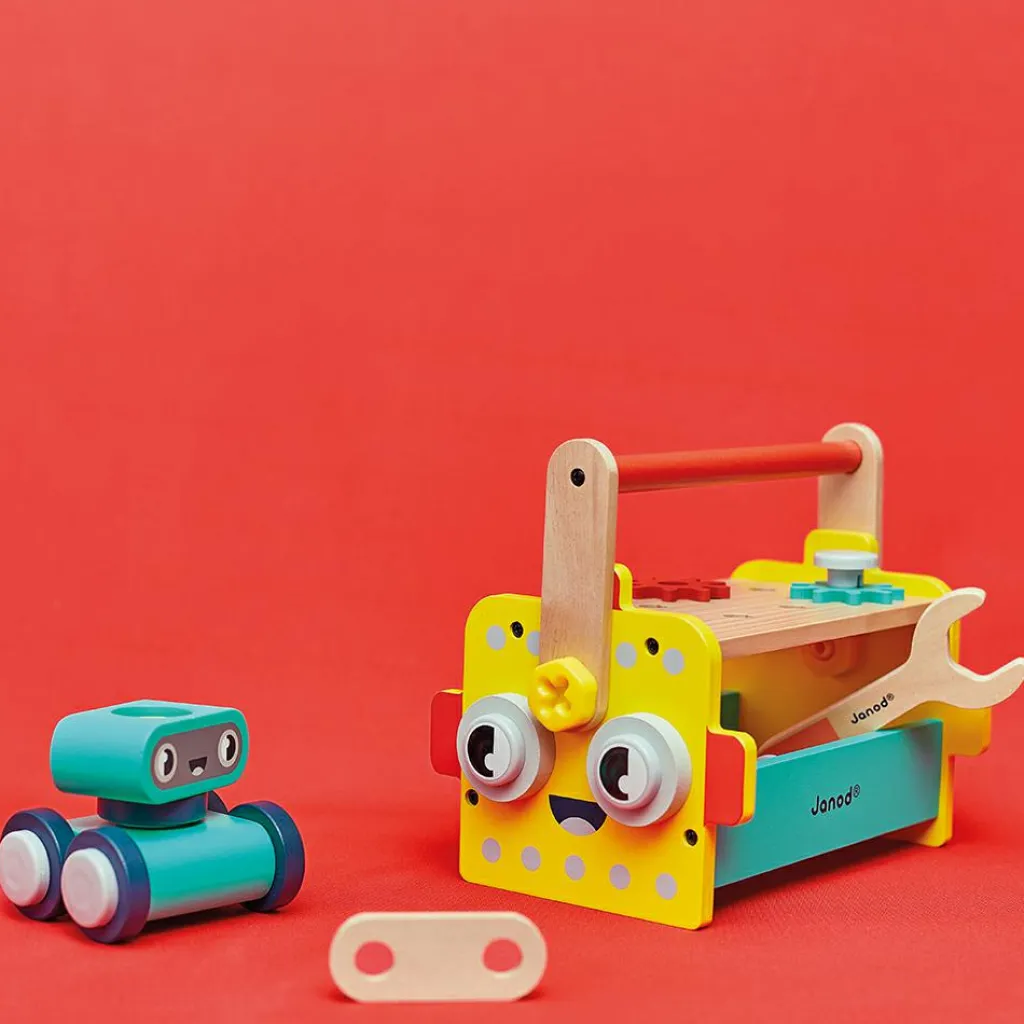 Outlet Caisse à outils Brico'kids en bois (25 pièces) Etabli Et Outils