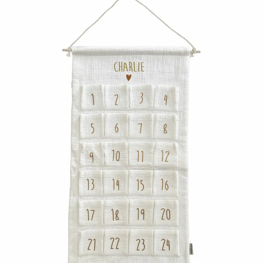 Sale Calendrier de l'avent Gaze Ecru (personnalisable) Calendrier De L'Avent
