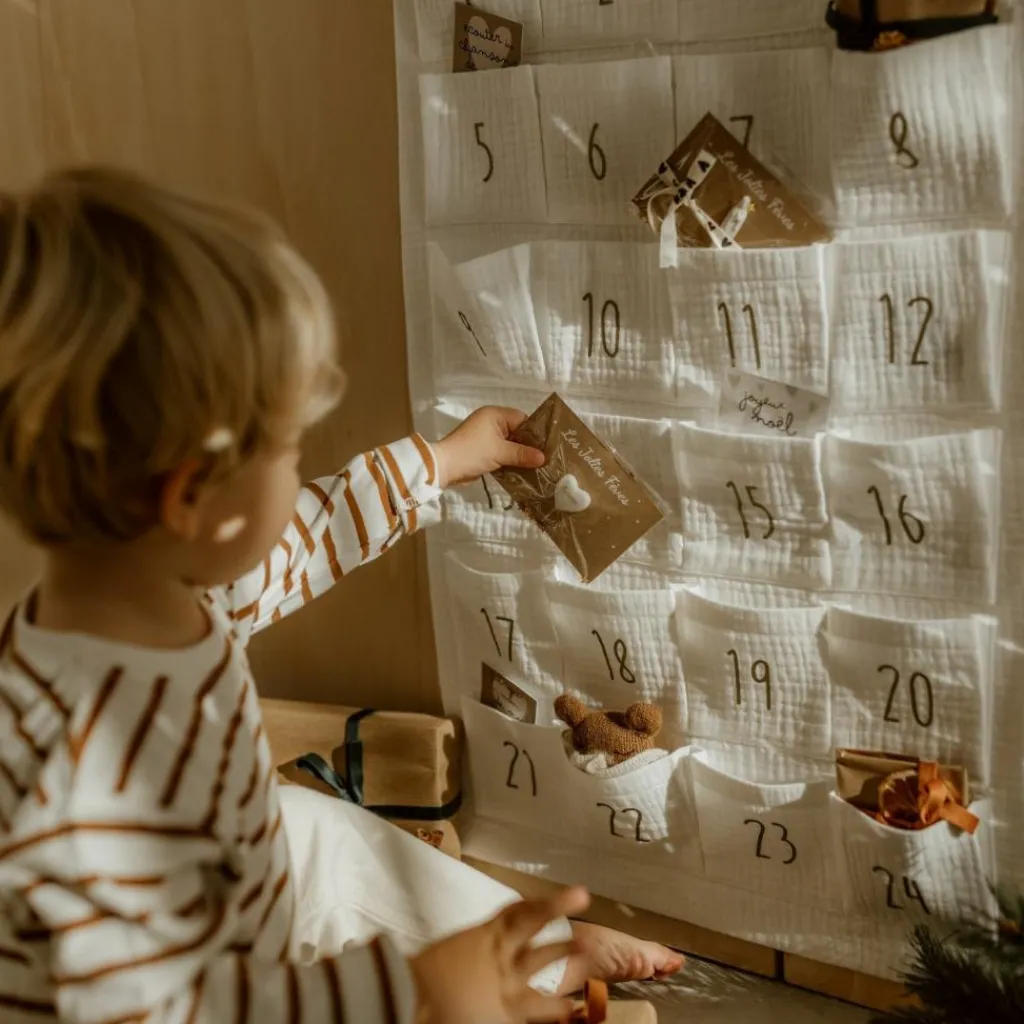 Sale Calendrier de l'avent Gaze Ecru (personnalisable) Calendrier De L'Avent