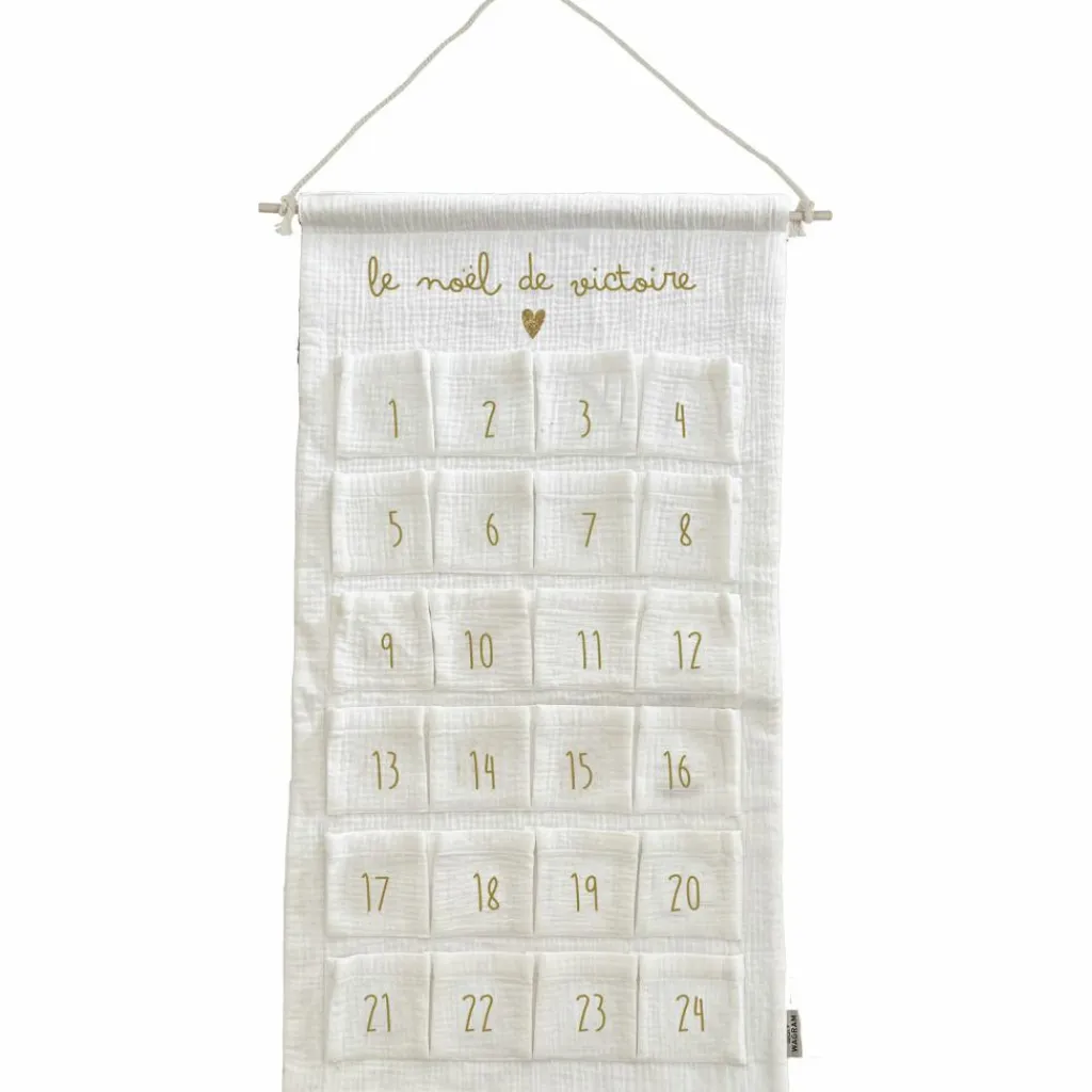 Sale Calendrier de l'avent Gaze Ecru (personnalisable) Calendrier De L'Avent