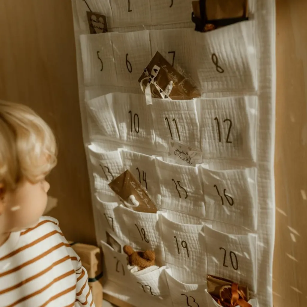 Sale Calendrier de l'avent Gaze Ecru (personnalisable) Calendrier De L'Avent
