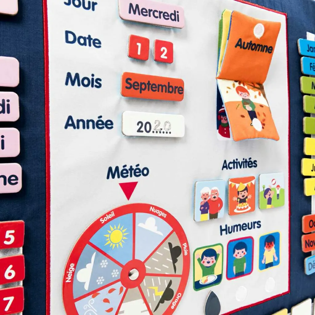 Outlet Calendrier en tissu Apprentissage Du Temps Et Quotidien