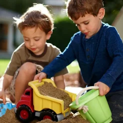 Green Toys Camion de construction tombereau rouge et jaune