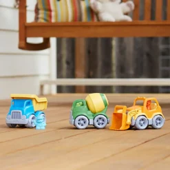 Green Toys Camion de construction tombereau bleu et jaune
