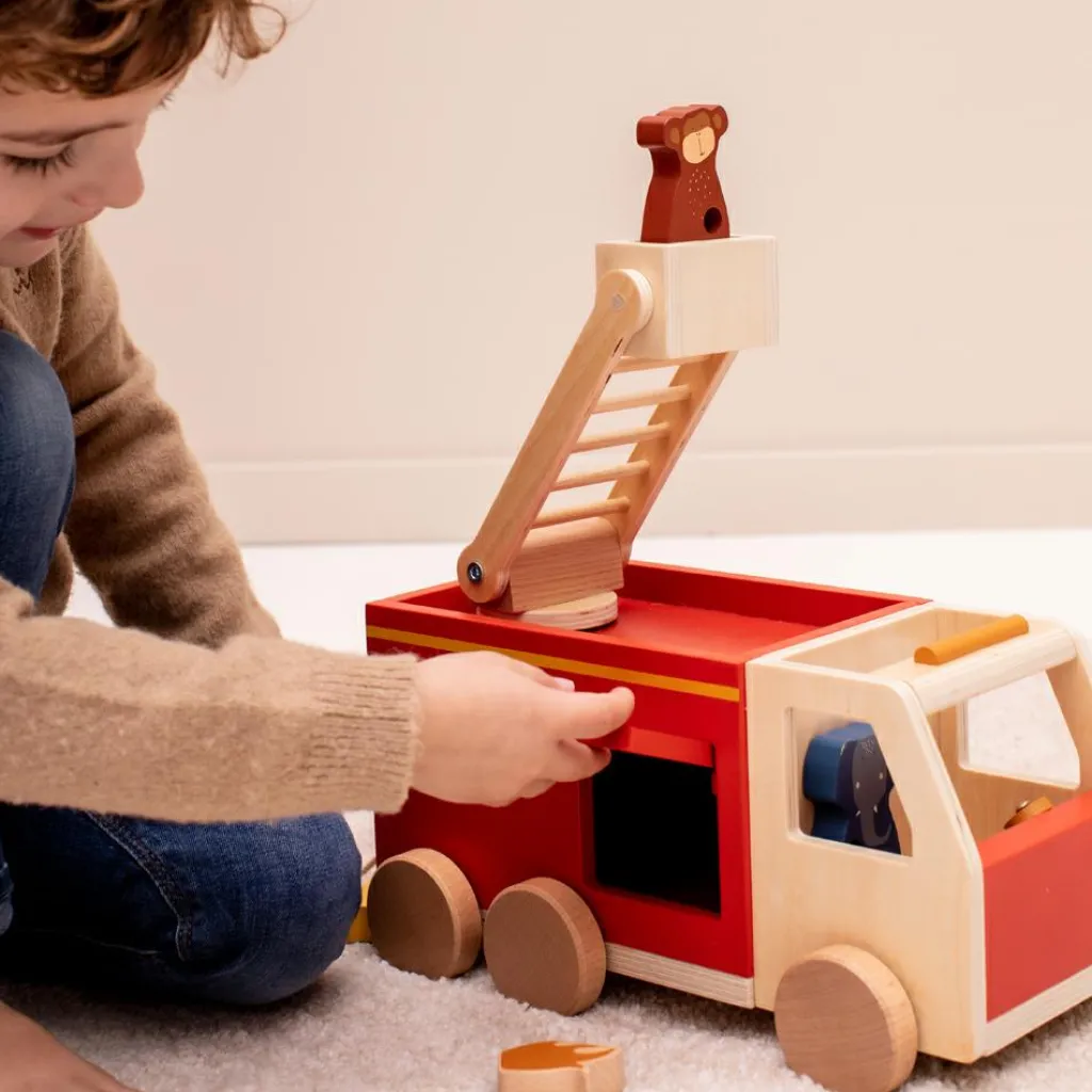 Trixie Camion de pompier en bois All animals - Reconditionné