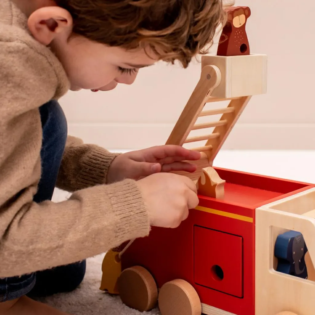 Trixie Camion de pompier en bois All animals - Reconditionné