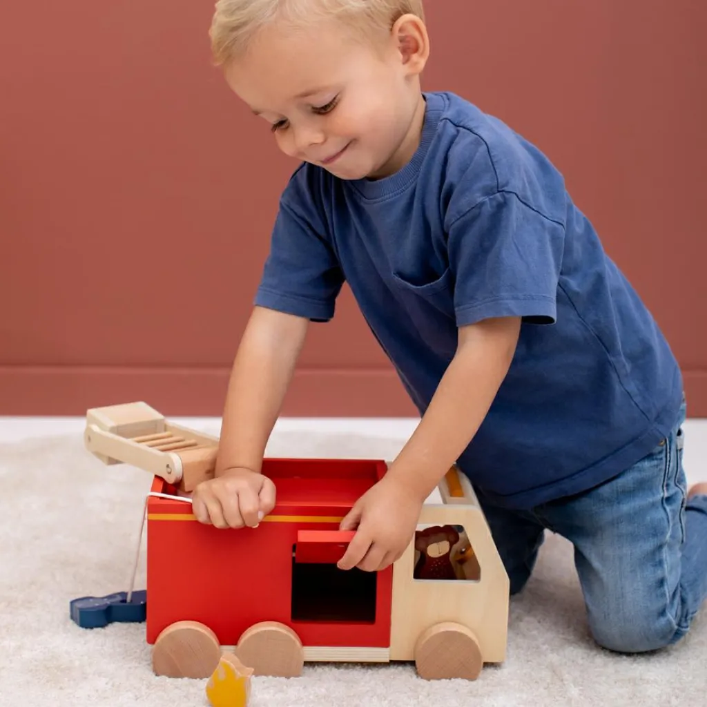 Trixie Camion de pompier en bois All animals - Reconditionné