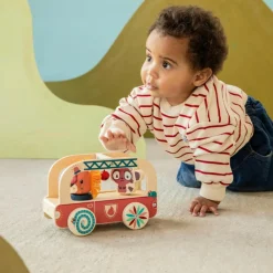 Lilliputiens Camion de pompier en bois Jack