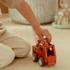 New Camion de pompiers 1er âge en bois Petites Voitures, Véhicules Et Circuits