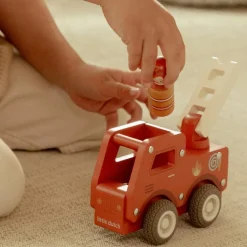 New Camion de pompiers 1er âge en bois Petites Voitures, Véhicules Et Circuits