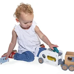 Clearance Camion porte-autos et ses 3 véhicules Bolid en bois Petites Voitures, Véhicules Et Circuits