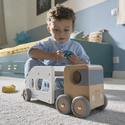 Clearance Camion porte-autos et ses 3 véhicules Bolid en bois Petites Voitures, Véhicules Et Circuits