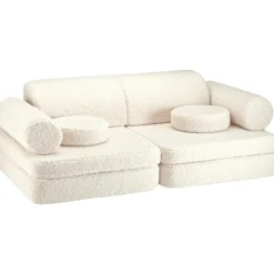 Canapé modulable Settee Cream White molletonné Fauteuil / Pouf