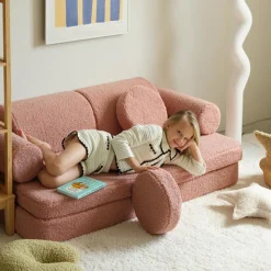 Wigiwama Canapé modulable Settee Guava Pink molletonné