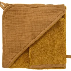 Best Cape de bain + gant bambou et gaze havane Cape De Bain