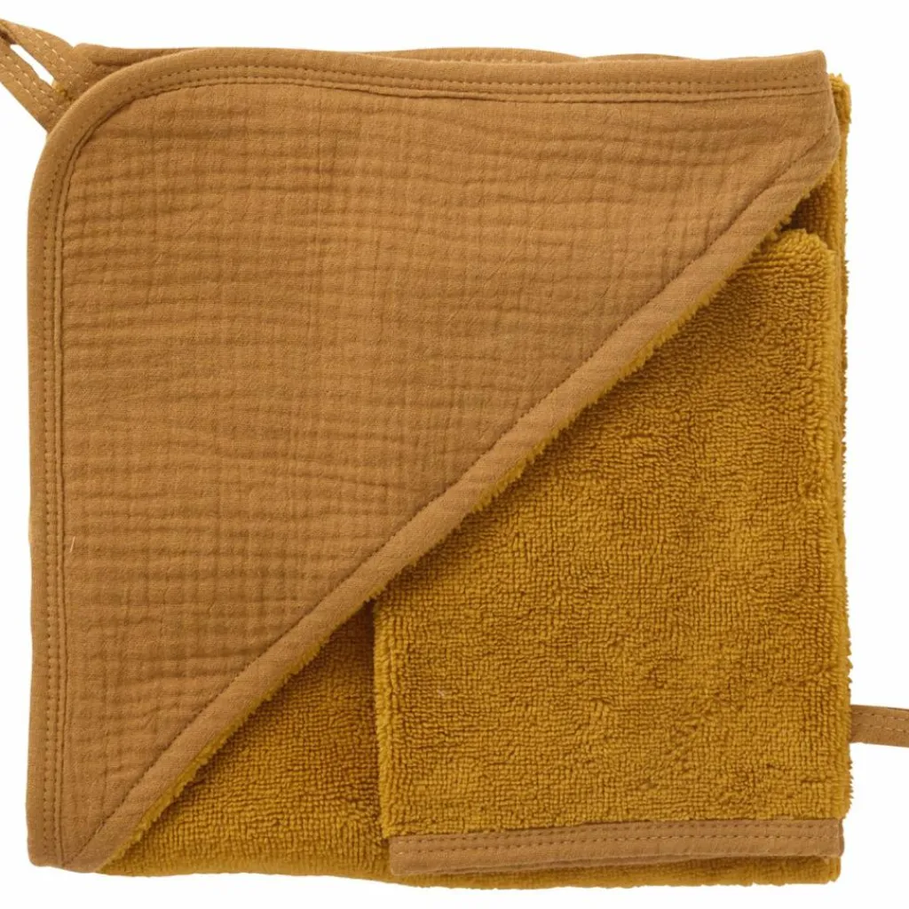 Best Cape de bain + gant bambou et gaze havane Cape De Bain