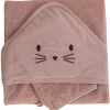 Clearance Cape de bain + gant chat terracotta (75 x 75 cm) Cape De Bain