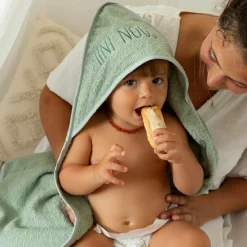 Outlet Cape de bain + gant Mini nous Sauge (70 x 70 cm) Cape De Bain