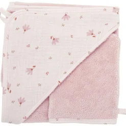 Hot Cape de bain bambou + gant Lovely blossom (70 x 70 cm) Cape De Bain