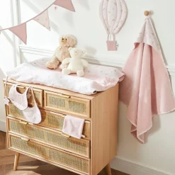 Hot Cape de bain bambou + gant Lovely blossom (70 x 70 cm) Cape De Bain