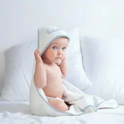 Cape de bain biais bleu personnalisable (80 x 80 cm) Cape De Bain