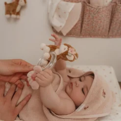 Little Dutch Cape de bain brodée Blossom (75 x 75 cm)