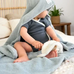 Best Cape de bain en mousseline-terry bleu poudré Cape De Bain