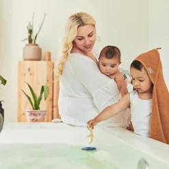 Sale Cape de bain en éponge de coton Caramel (75 x 75 cm) Cape De Bain