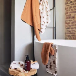 Sale Cape de bain en éponge de coton Caramel (75 x 75 cm) Cape De Bain