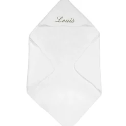 Cape de bain prénom taupe personnalisable (80 x 80 cm) Cape De Bain