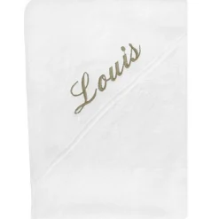 Cape de bain prénom taupe personnalisable (80 x 80 cm) Cape De Bain