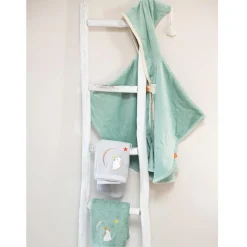 L'oiseau bateau Cape de bain vert pingouin personnalisable (0-5 ans)