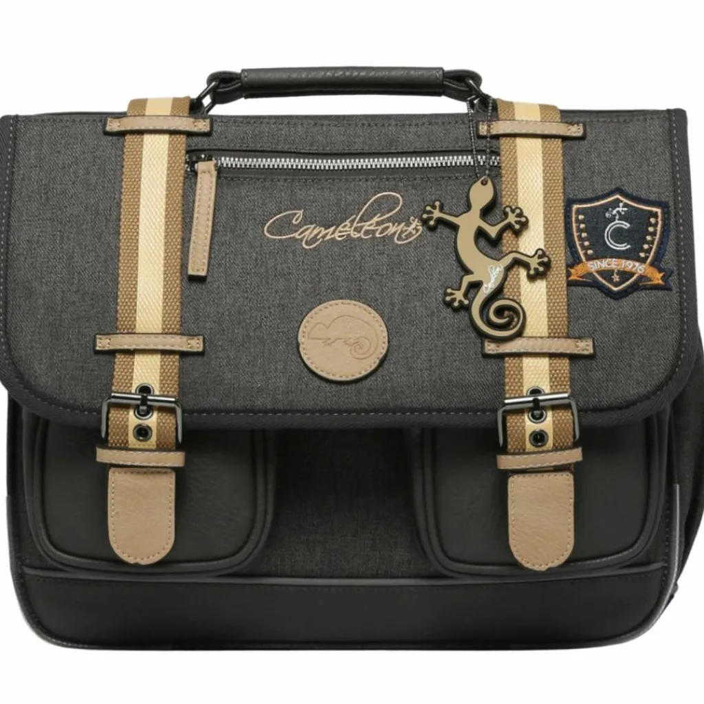 Caméléon Cartable A4 maternelle Grey Badges (35 cm)