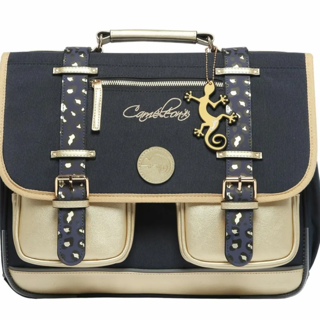 Caméléon Cartable A4 primaire Navy Gold Leopard (38 cm)