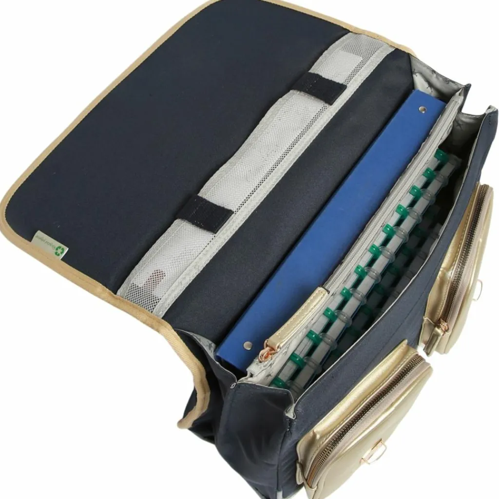 Caméléon Cartable A4 primaire Navy Gold Leopard (38 cm)