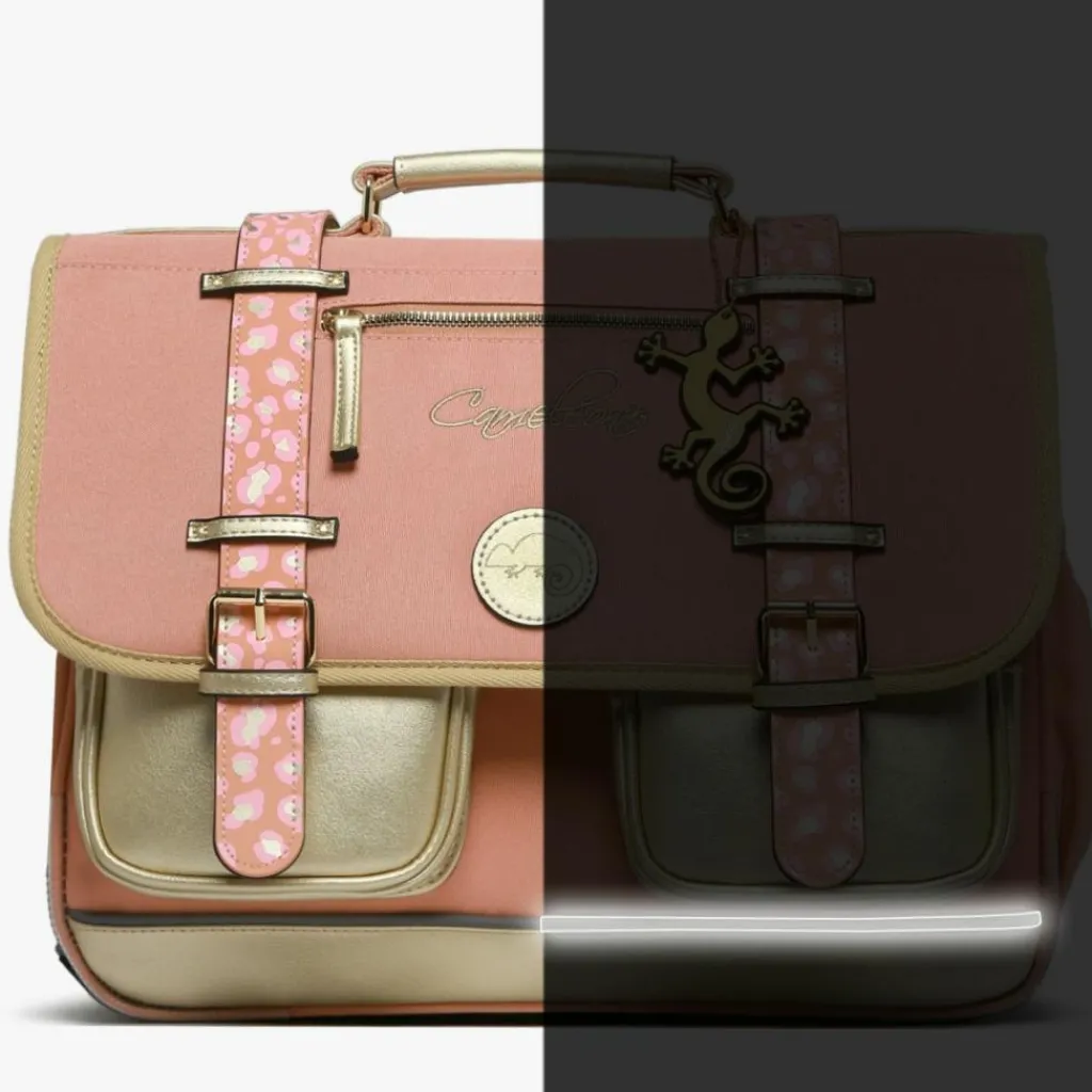 Caméléon Cartable A4 primaire Pink Gold Leopard (38 cm)
