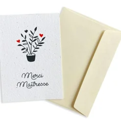 New Carte à planter A5 Merci Maîtresse Cadeaux Maîtresse / Nounou