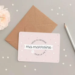 Discount Carte demande Veux-tu devenir ma marraine Cadeaux Parrain / Marraine